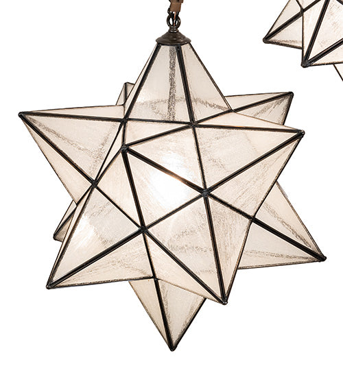 36" Wide Moravian Star 5 Light Cascading Pendant