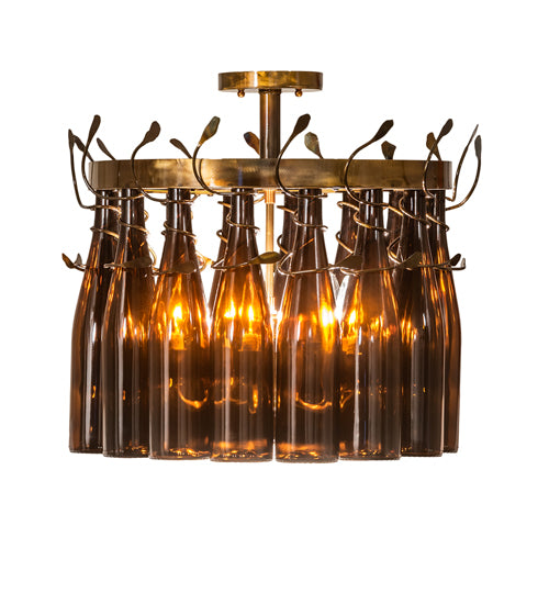 20" Wide Tuscan Vineyard Estate 16 Light Wine Bottle Chandelier