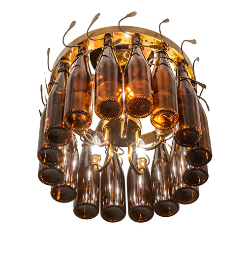 20" Wide Tuscan Vineyard Estate 16 Light Wine Bottle Chandelier