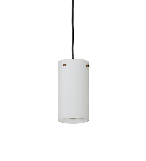 5" Wide Cilindro White Glass Mini Pendant