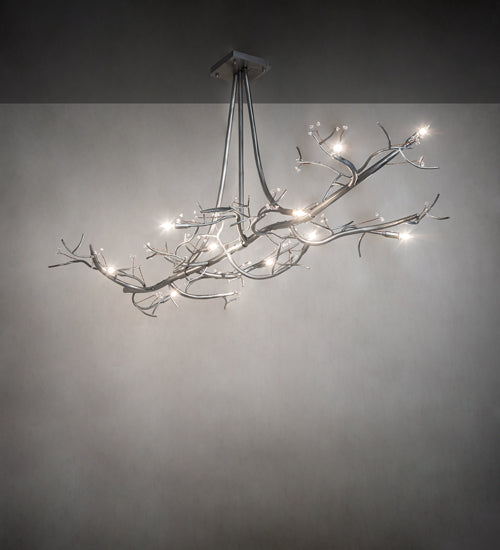 72" Long Winter Solstice Budding 12 Light Oblong Chandelier