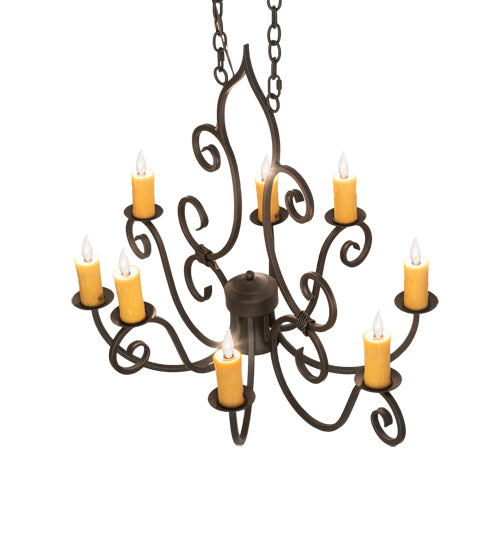 36" Long Clifton 8 Light Chandelier