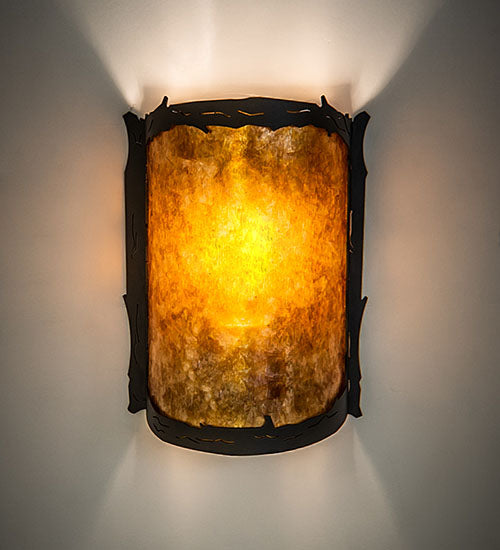 6" Wide Leaf Edge Wall Sconce