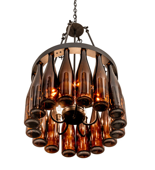 17" Wide Wine Bottle Chandelier