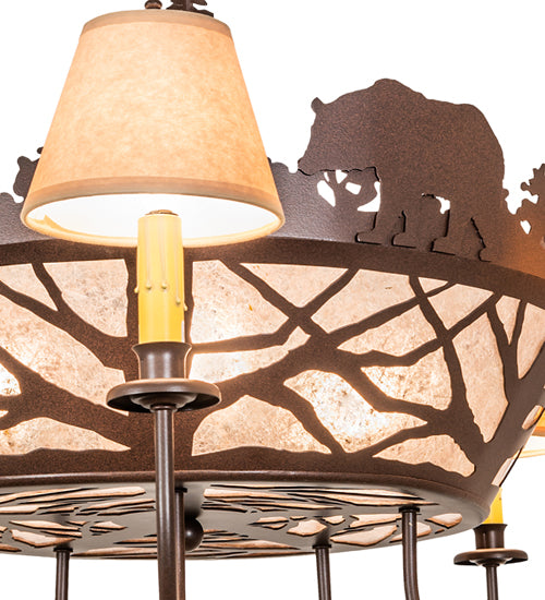 38" Wide Black Bear 5 Light Chandelier