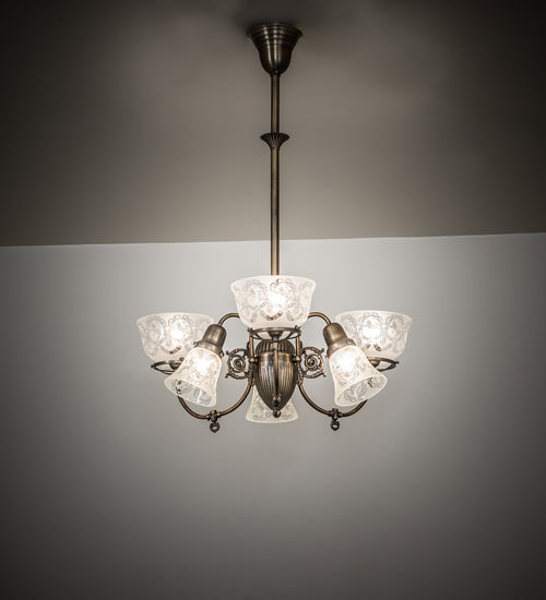 27" Wide Revival Gas & Electric 6 Light Chandelier