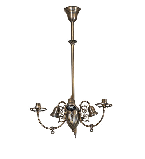 27" Wide Revival Gas & Electric 6 Light Chandelier