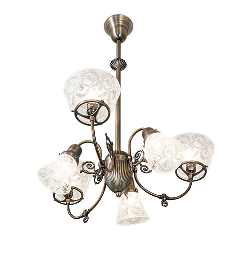 27" Wide Revival Gas & Electric 6 Light Chandelier