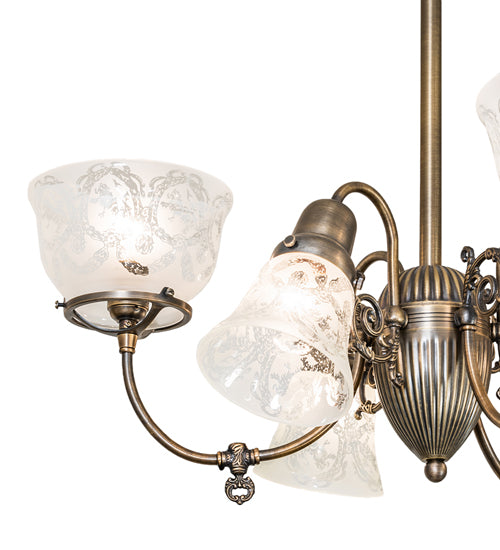 27" Wide Revival Gas & Electric 6 Light Chandelier