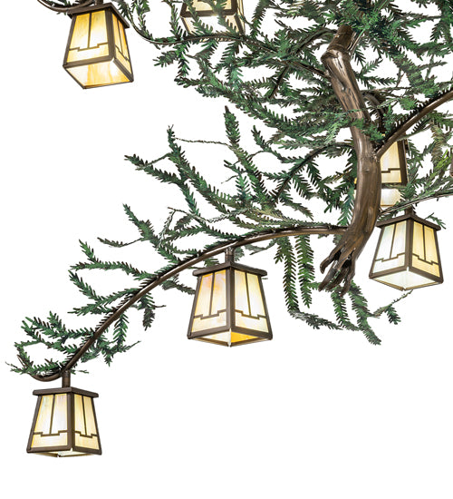 52" Wide Pine Branch Valley View 12 Light Oblong Chandelier