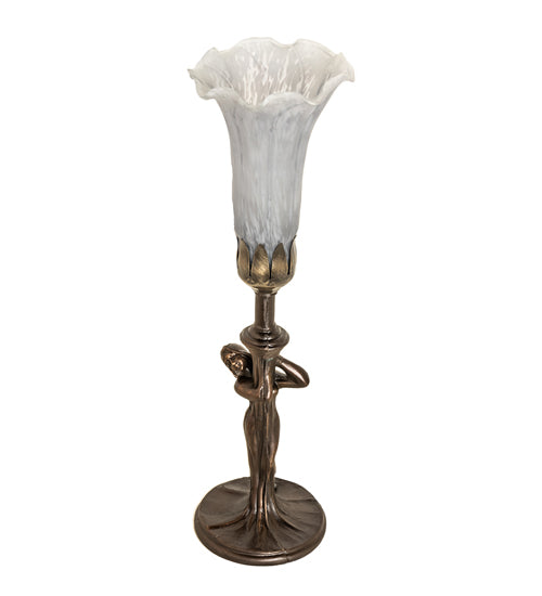 15" High Gray Nouveau Lady Accent Lamp