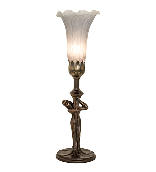 15" High Gray Nouveau Lady Accent Lamp