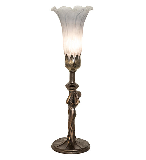 15" High Gray Nouveau Lady Accent Lamp