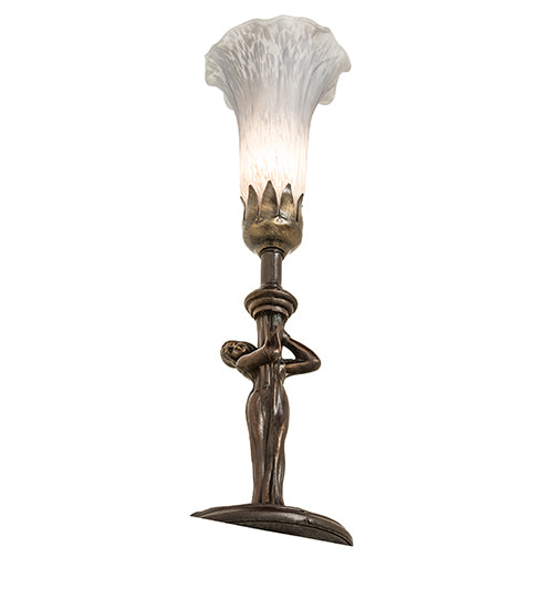 15" High Gray Nouveau Lady Accent Lamp