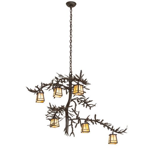 45" Wide Pine Branch Valley View 6 Light Chandelier