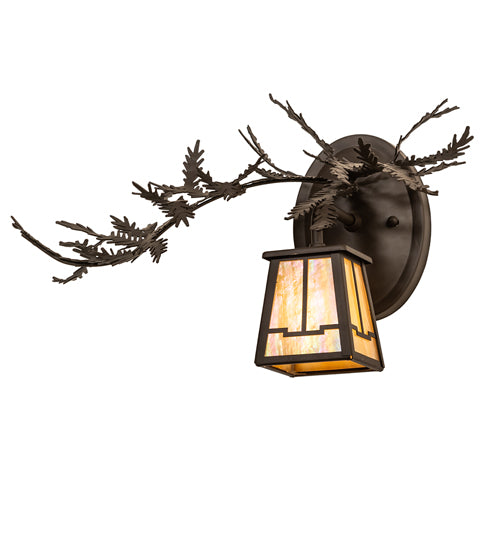 16" Wide Pine Branch Valley View Left Wall Sconce