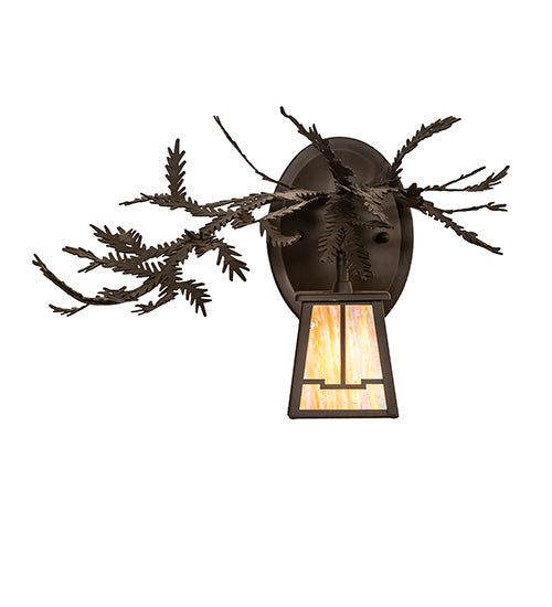 16" Wide Pine Branch Valley View Left Wall Sconce