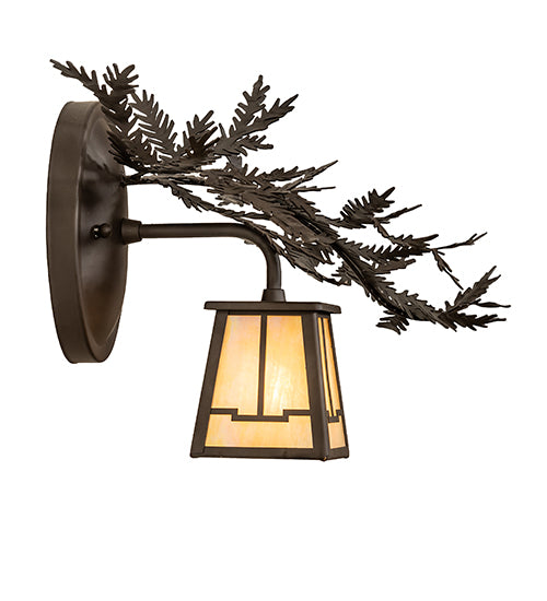 16" Wide Pine Branch Valley View Right Wall Sconce