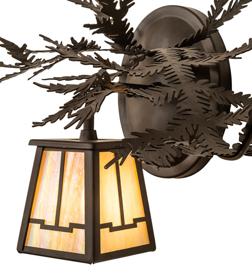 16" Wide Pine Branch Valley View Right Wall Sconce