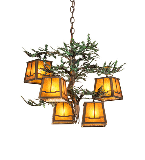 29" Wide Pine Branch Valley View 5 Light Chandelier