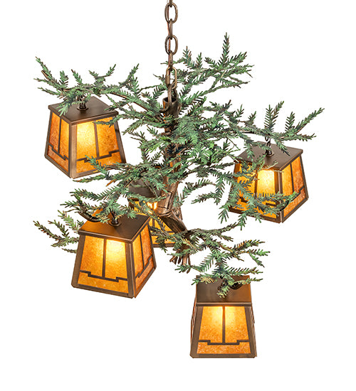 29" Wide Pine Branch Valley View 5 Light Chandelier