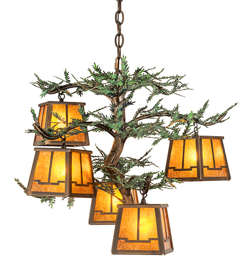 29" Wide Pine Branch Valley View 5 Light Chandelier