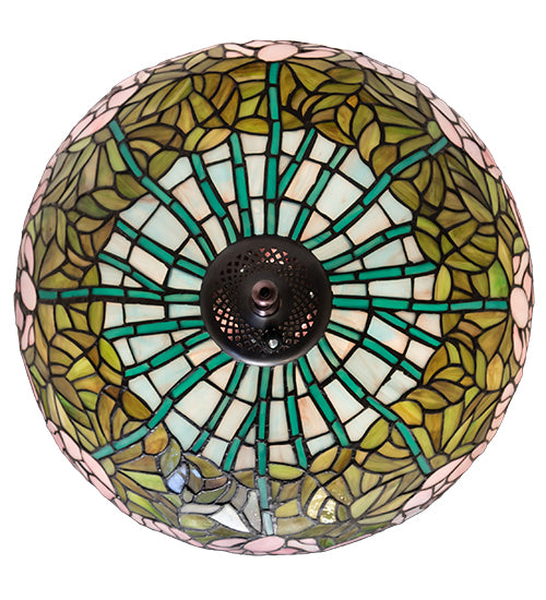 16" Wide Tiffany Cabbage Rose Fan Light Fixture