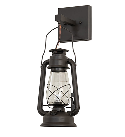 7" Wide Miners Lantern Wall Sconce