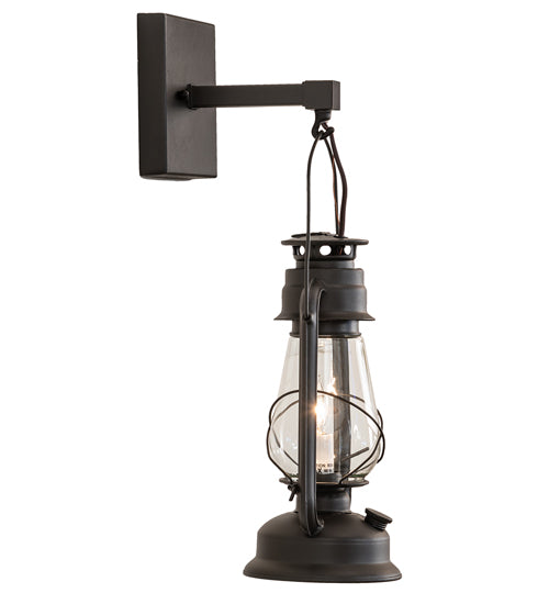 7" Wide Miners Lantern Wall Sconce