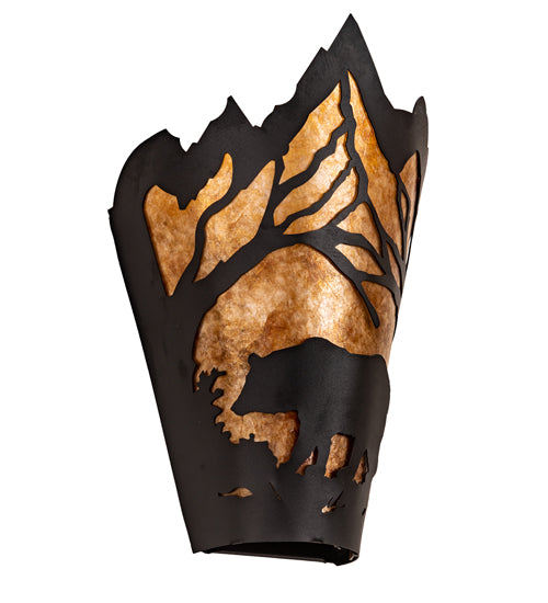 8" Wide Bear At Dawn Wall Sconce