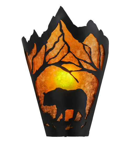 8" Wide Bear At Dawn Wall Sconce