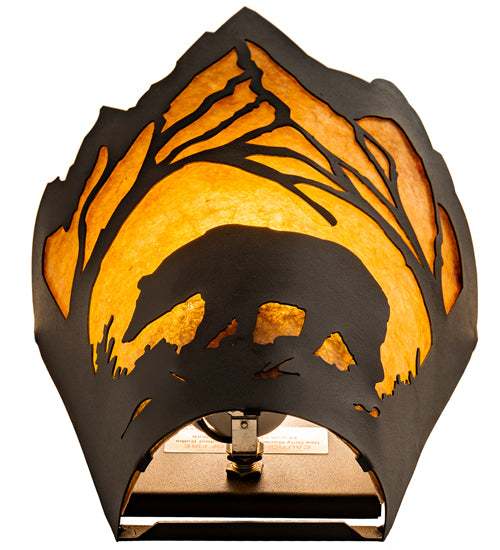 8" Wide Bear At Dawn Wall Sconce