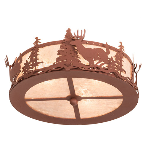 16" Wide Deer At Dusk Fan Light Fixture