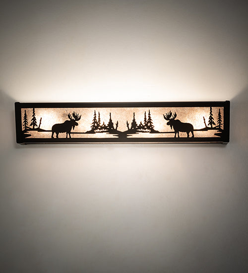 24" Wide Moose At Lake Vanity Light