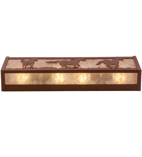 24" Wide Running Horses Vanity Light