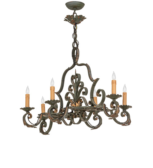 36" Long Rosalie 6 Light Chandelier