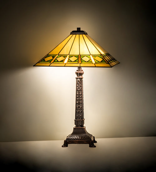 27" High Diamond Band Mission Table Lamp