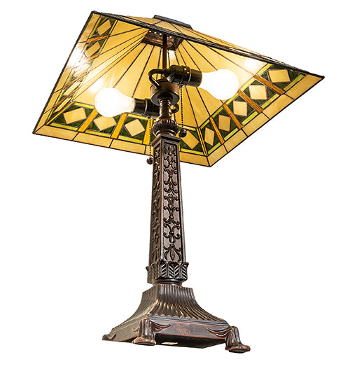 27" High Diamond Band Mission Table Lamp