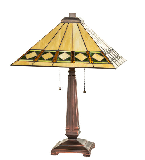 23" High Diamond Band Mission Table Lamp