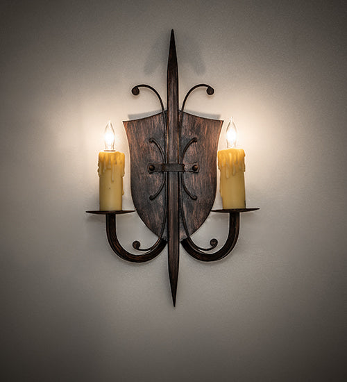 11" Wide Shield 3 Light Wall Sconce