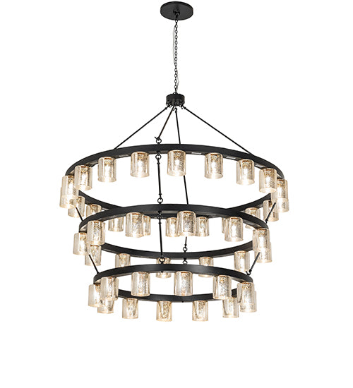 70" Wide Loxley Horizon Ring 44 Light Three Tier Chandelier