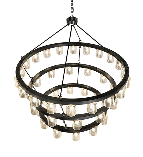 70" Wide Loxley Horizon Ring 44 Light Three Tier Chandelier