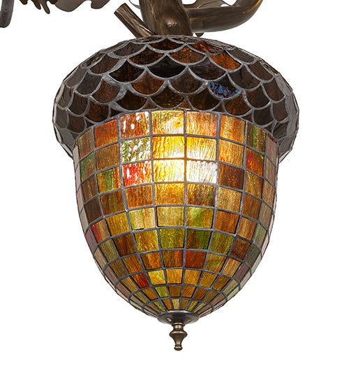 48" Wide Acorn Branch 4 Light Chandelier