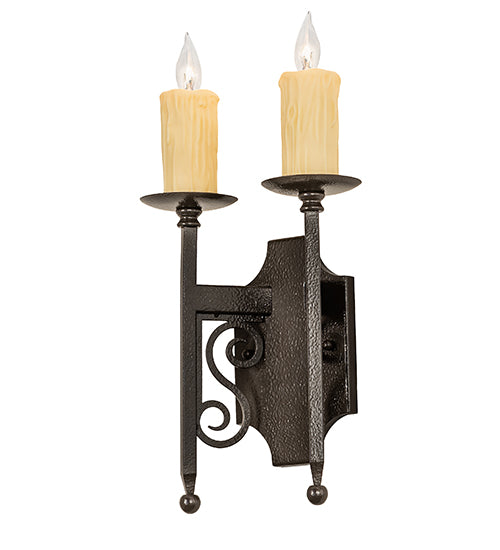 9" Wide Toscano 2 Light Wall Sconce