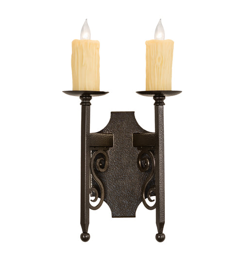 9" Wide Toscano 2 Light Wall Sconce