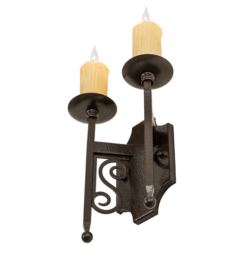 9" Wide Toscano 2 Light Wall Sconce