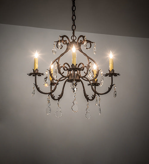 24" Wide Chantilly 5 Light Chandelier