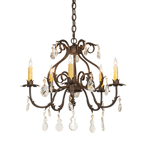 24" Wide Chantilly 5 Light Chandelier