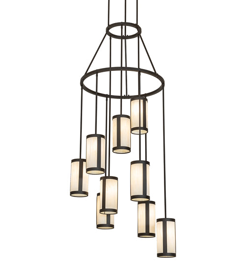 35" Wide Cartier 9 Light Cascading Chandelier