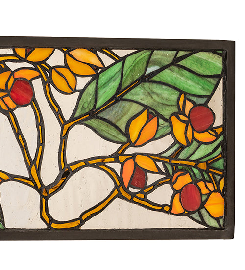 36" Wide X 8" High Bittersweet Transom Stained Glass Window